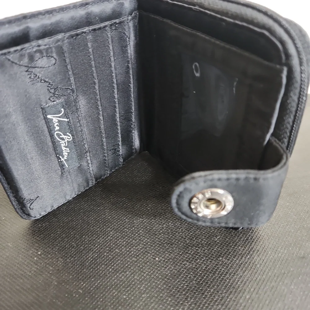 Vera Bradley Black Quilted Compact Wallet